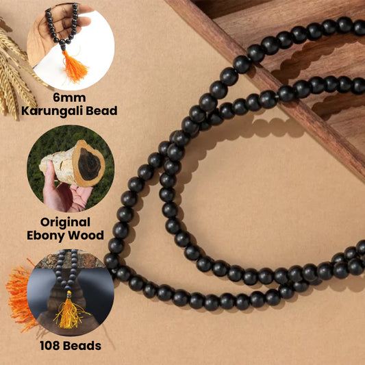 Karungali Mala – Sacred Ebony Wood for Energy, Protection & Focus